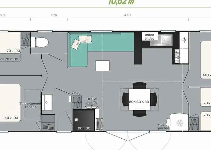 Mobil-home Spacieuse Avec Terrasse A - Api-1-52-422 Kemping *